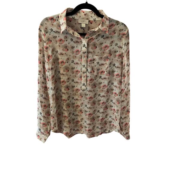 Loft Button Up Blouse - Picture 1 of 5
